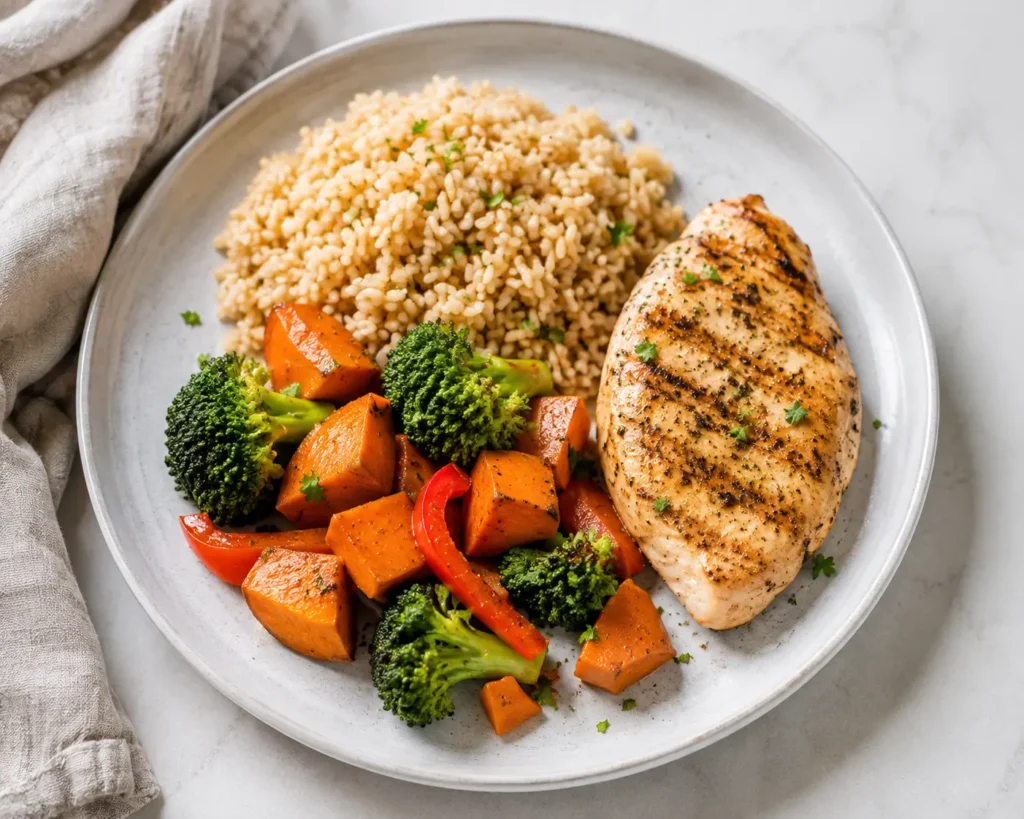 Pre-workout nutrition meal prepared 2-3 hours before a workout