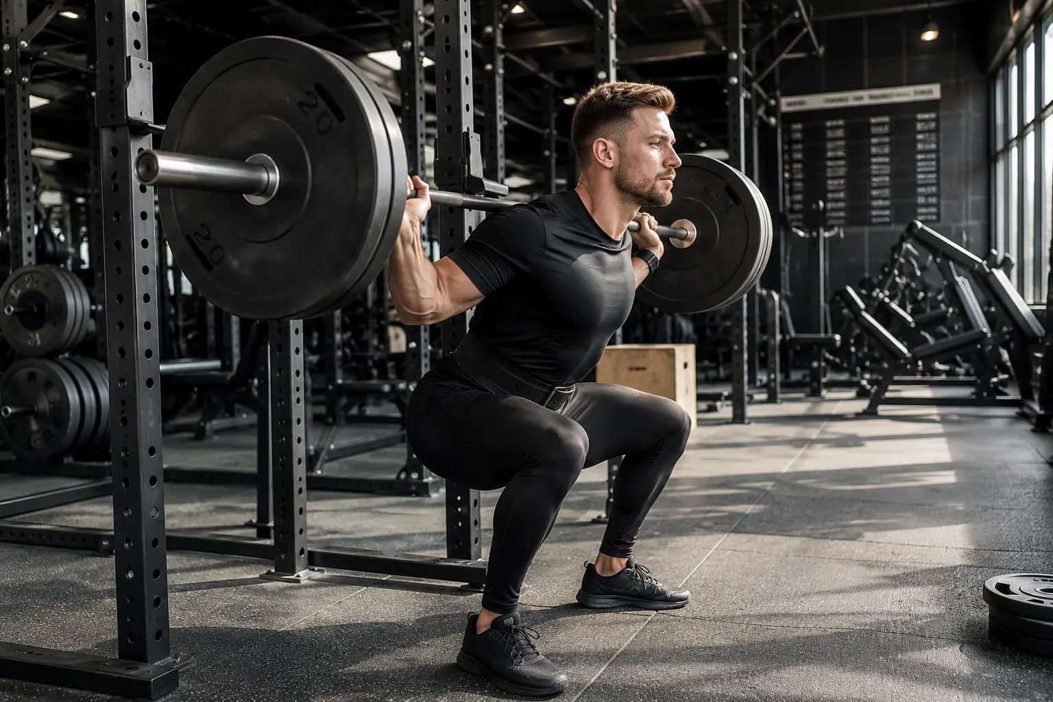 Person testing their squat to track their strength comeback after time off